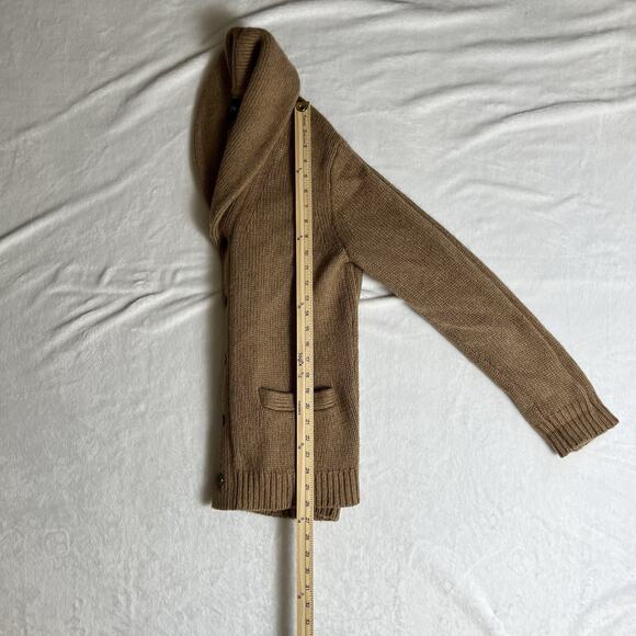 J. Crew Womens Shawl Neck Wool Blend Cardigan Size S Camel Brown Preppy Academia - Picture 6 of 7